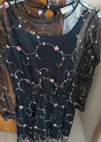 Nakışlı Siyah Uzun Bohem Elbise - Görsel 10