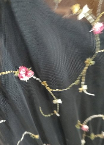 Nakışlı Siyah Uzun Bohem Elbise - Görsel 13