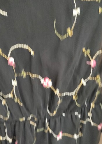 Nakışlı Siyah Uzun Bohem Elbise - Görsel 5