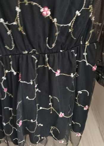 Nakışlı Siyah Uzun Bohem Elbise - Görsel 6