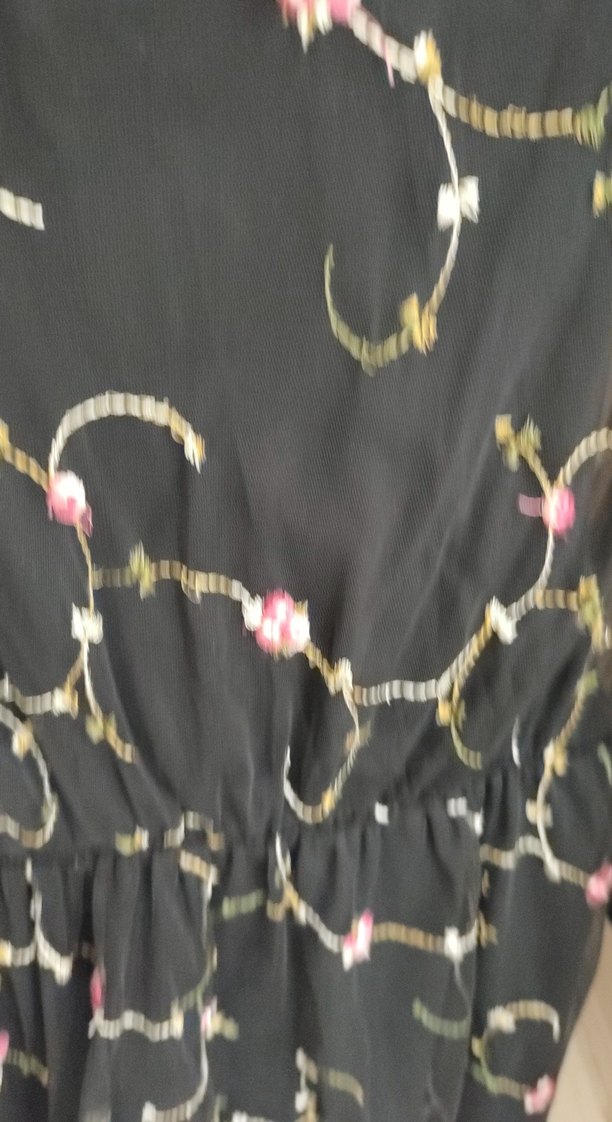 Nakışlı Siyah Uzun Bohem Elbise - Görsel 5