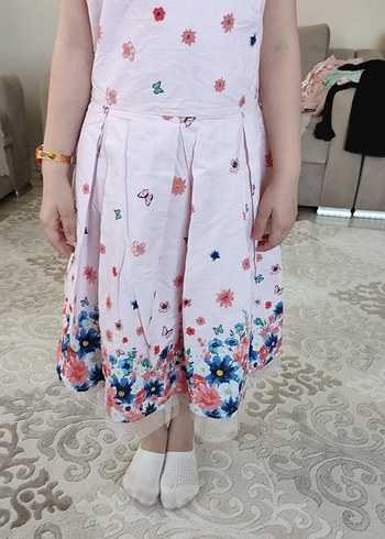 Pembe Desenli kızçocuk elbise - Görsel 10