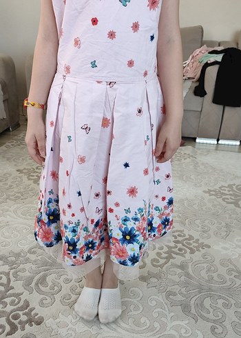 Pembe Desenli kızçocuk elbise - Görsel 9