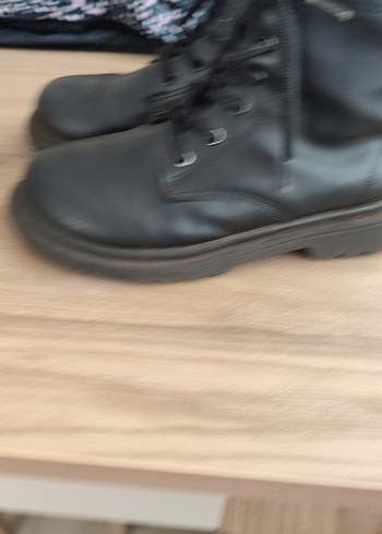 Siyah Bağcıklı Deri Goth Bot - Görsel 6