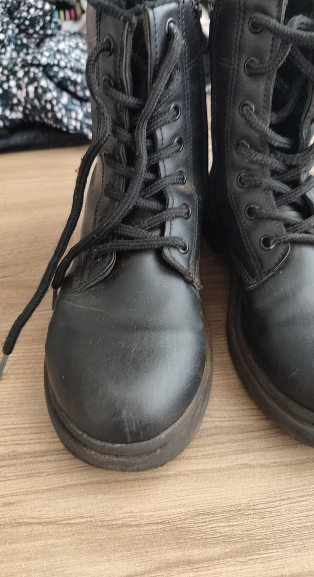 Siyah Bağcıklı Deri Goth Bot - Görsel 2