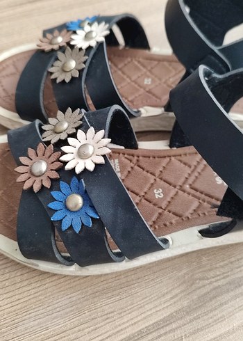 Kız Çocuk Kahverengi Çiçekli Tokalı Sandalet - Görsel 7