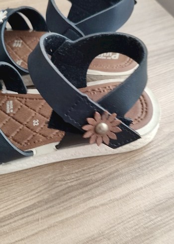 Kız Çocuk Kahverengi Çiçekli Tokalı Sandalet - Görsel 8