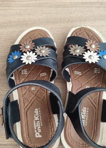 Kız Çocuk Kahverengi Çiçekli Tokalı Sandalet - Görsel 11