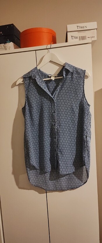 36 Beden mavi Renk H&M Kolsuz Gömlek