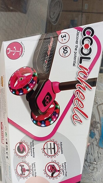 Cool wheels ışıklı yükseklik ayarlanan scootor