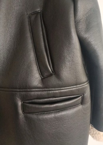 Siyah Kürk Detaylı Deri Kadın Ceket - Görsel 3