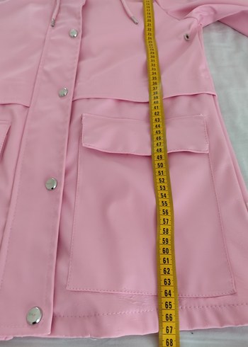 Düğmeli Pembe Mini Kadın Ceket - Görsel 5