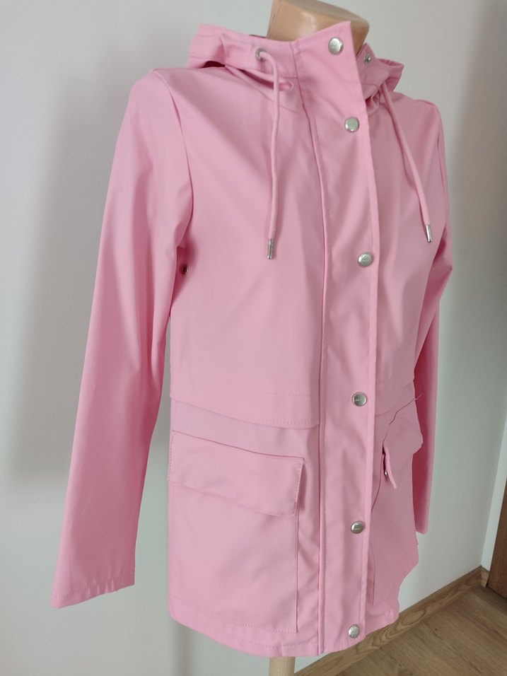 Düğmeli Pembe Mini Kadın Ceket - Görsel 2