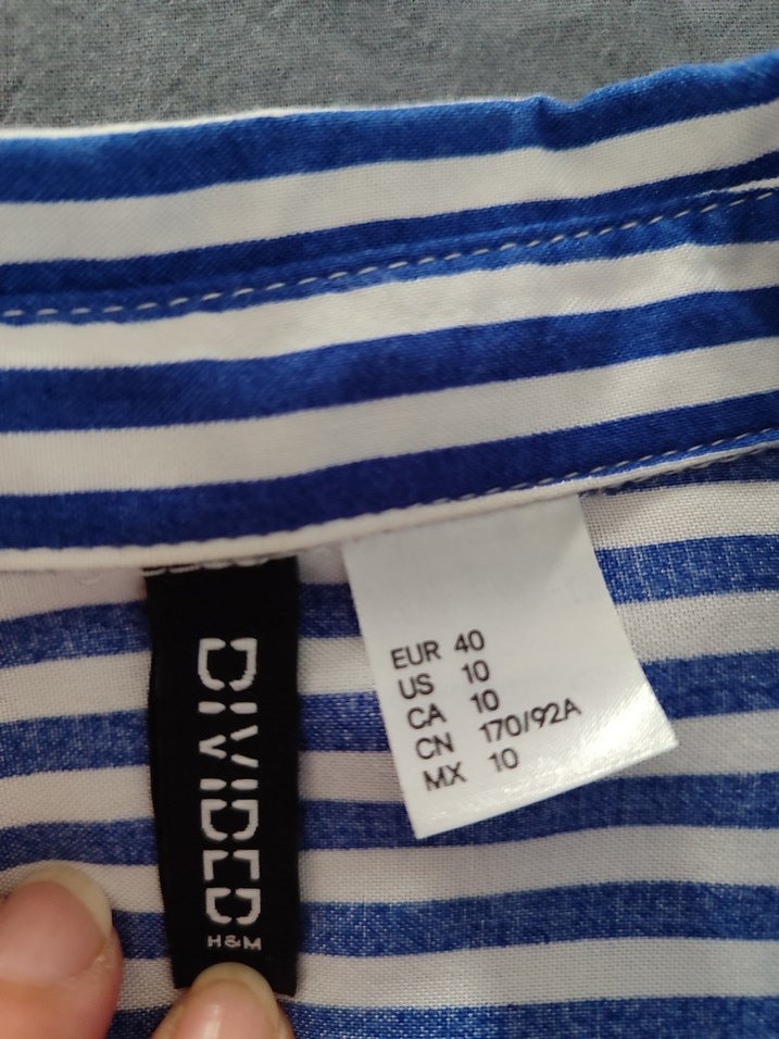 Mavi Çizgili Düğmeli Kadın Gömlek - Görsel 5