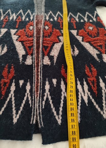 Kadın Bohem Desenli Triko uzun Hırka - Görsel 3