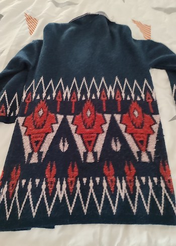 Kadın Bohem Desenli Triko uzun Hırka - Görsel 2