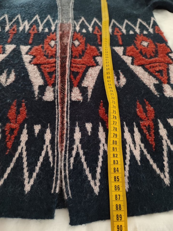 Kadın Bohem Desenli Triko uzun Hırka - Görsel 3