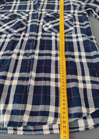 Kadın Mavi Gri Ekose Uzun Kollu Gömlek - Görsel 4