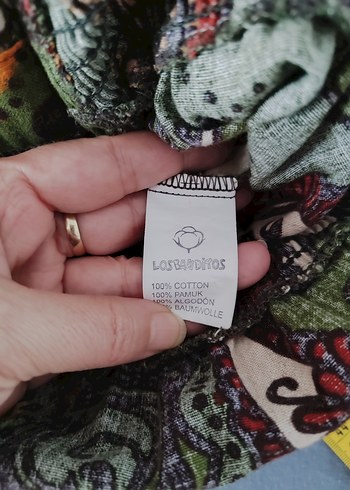 Bohem Çok Renkli Uzun V Yaka Elbise - Görsel 8