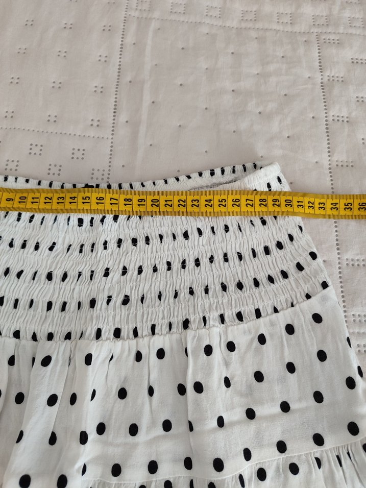 Puantiye Desenli Fırfırlı Mini Etek - Görsel 2