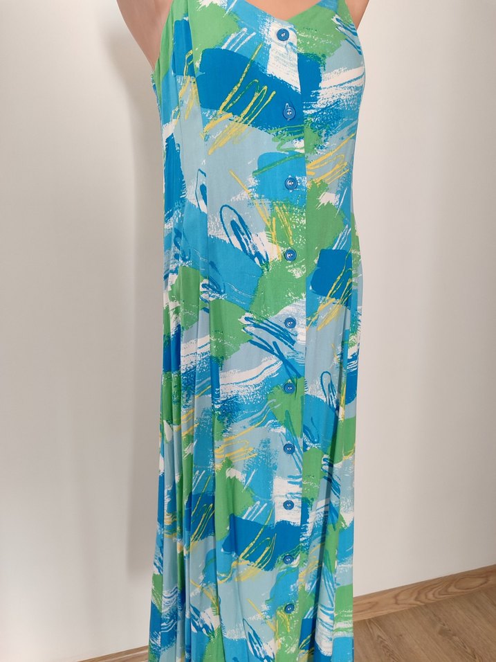 Çok Renkli Bohem Uzun Elbise - Görsel 2