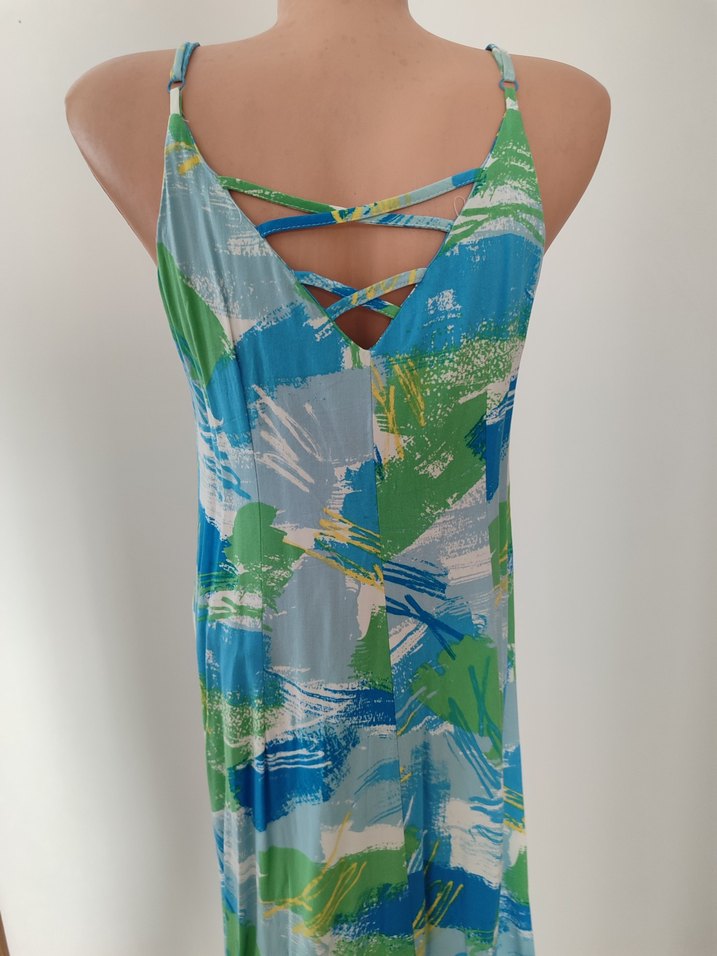 Çok Renkli Bohem Uzun Elbise - Görsel 3