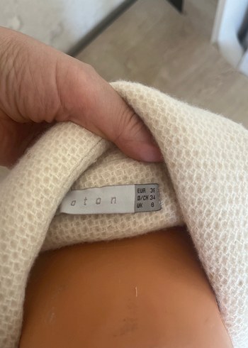 Koton Düğmeli Krem Rengi Kadın Kaban