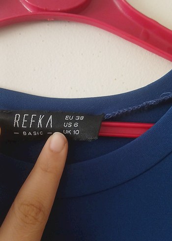 38 Beden Mavi Uzun Kollu Salaş Penye Elbise