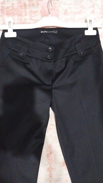 xs Beden siyah Renk Ofis stili kumaş pantolon 