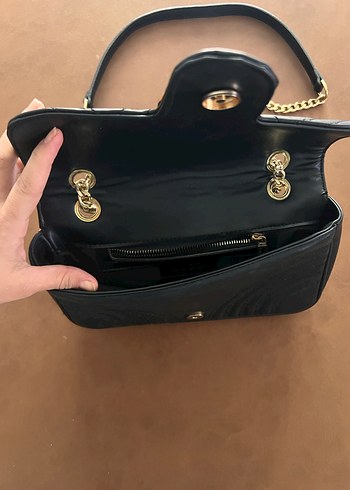 Klasik Siyah Deri Kadın Çanta - Görsel 2