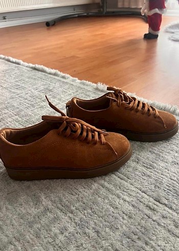 Kadın Kahverengi Süet Platform Sneaker - Görsel 4