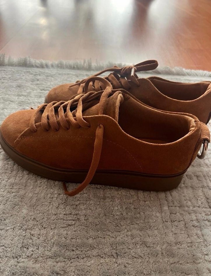 Kadın Kahverengi Süet Platform Sneaker - Görsel 2