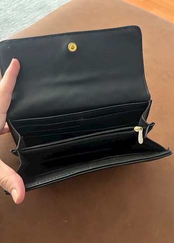 Siyah Deri Tokalı Kadın Cüzdan - Görsel 2
