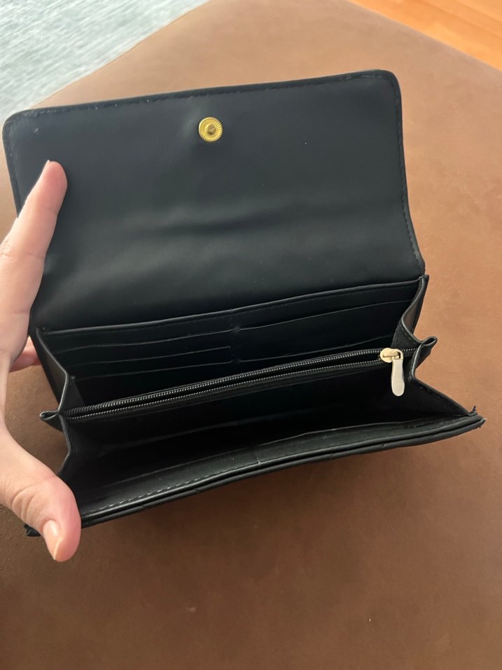 Siyah Deri Tokalı Kadın Cüzdan - Görsel 2