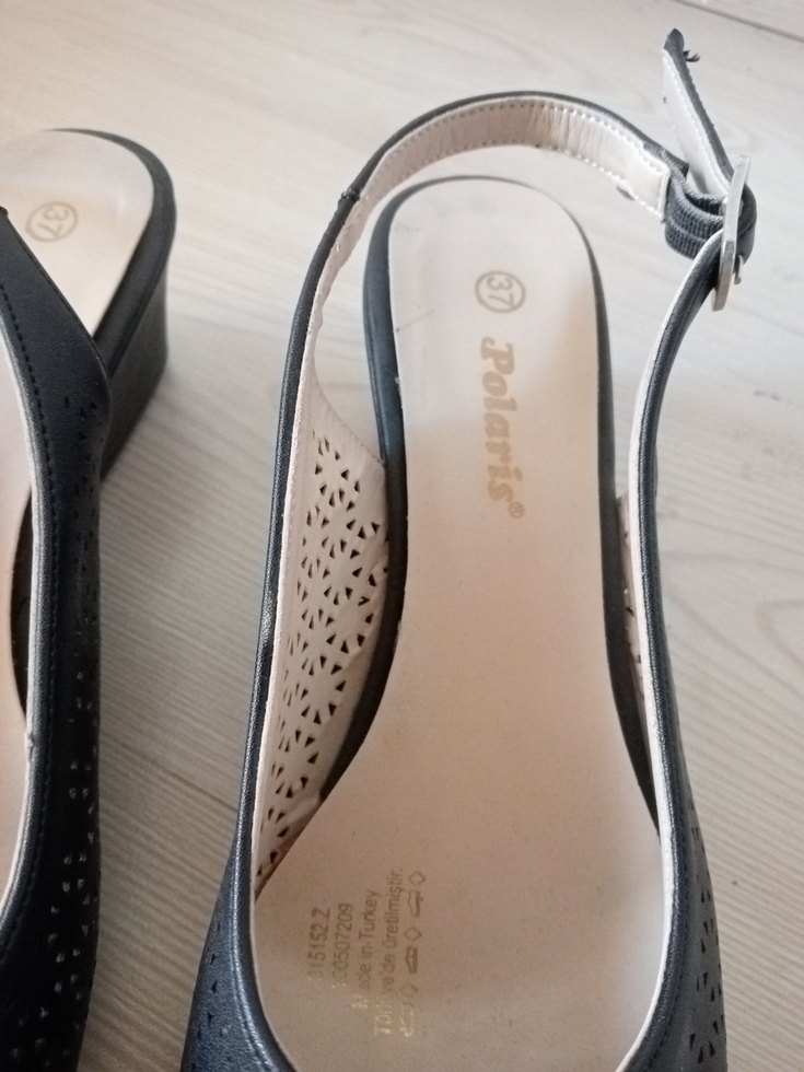 Siyah Dolgu Topuklu Kadın Babet - Görsel 4