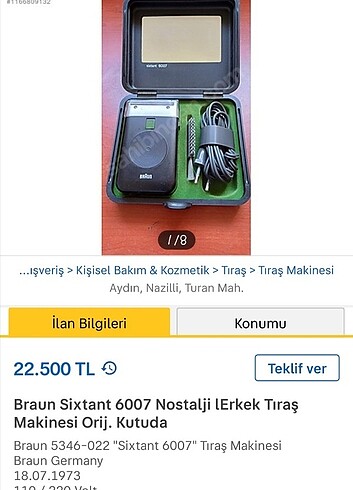 BRAUN "SIXTANT 6007" TIRAŞ MAKINESI - Görsel 13