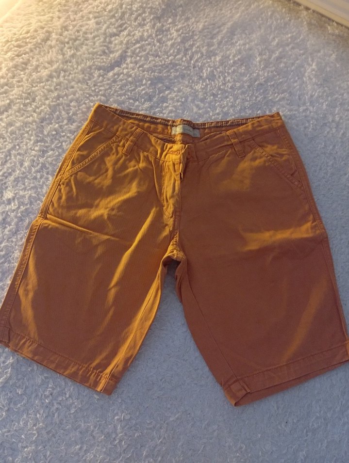 turuncu renk Rahat Şort düşük bel - Görsel 2