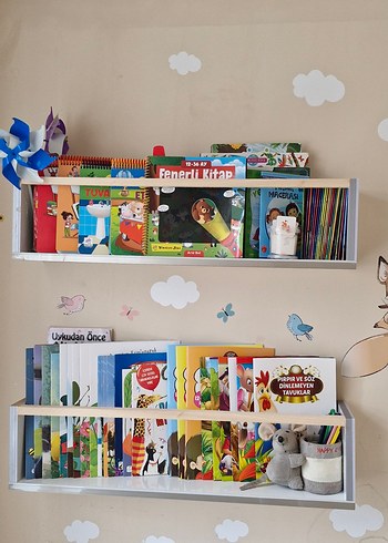 Ikea Beyaz Çocuk Kitaplığı Rafı