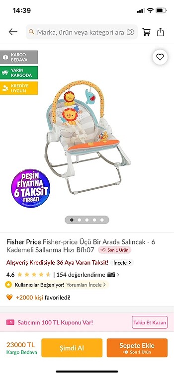 Fisher Price Fisher price salıncak 3 ü bir arada
