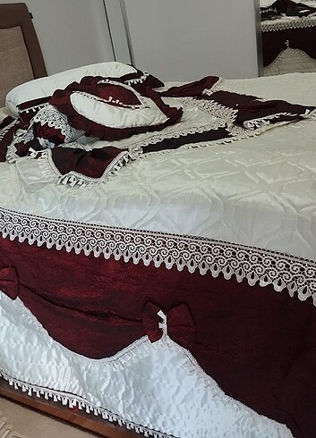  Beden bordo Renk Çift kişilik yatak örtüsü 