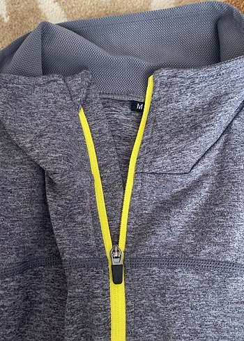 Gri Fermuarlı Uzun Kollu Spor Üst - Görsel 5