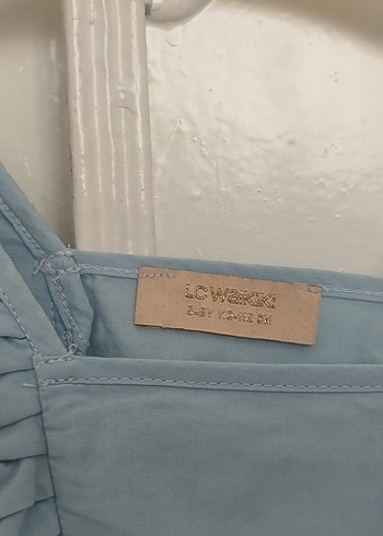 Kız Çocuk Mavi Keten Volanlı Bolero - Görsel 2