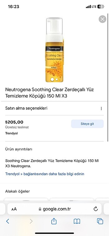 Neutrogena Neuteogena yüz temizleme jeli