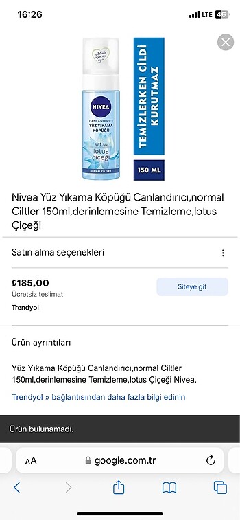 Nivea Nive yüz temizleme jeli
