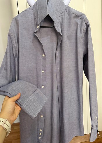 Gri Regular Fit Keten Erkek Gömlek - Görsel 2