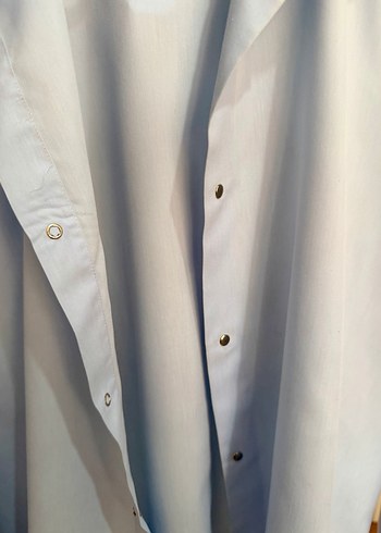 Düğmeli Mavi Uzun Kollu Erkek Gömlek - Görsel 4