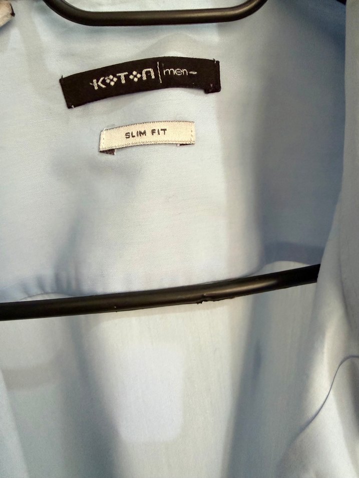 Düğmeli Mavi Uzun Kollu Erkek Gömlek - Görsel 3