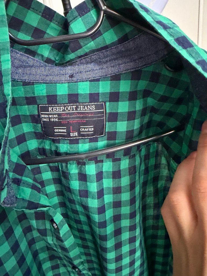 Yeşil Kareli Uzun Kollu Erkek Gömlek - Görsel 3