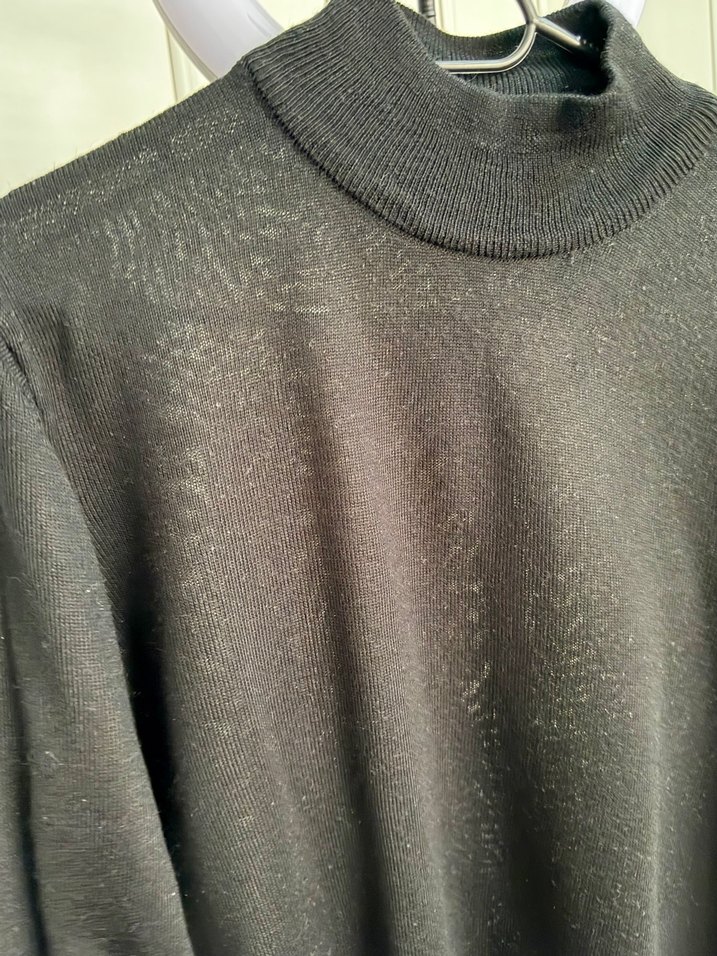 Siyah Boğazlı, Uzun Kollu Kadın Kazak - Görsel 3