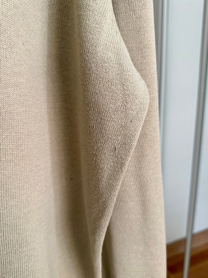 Bej Keten Erkek Bisiklet Yaka Salaş Kazak - Görsel 4